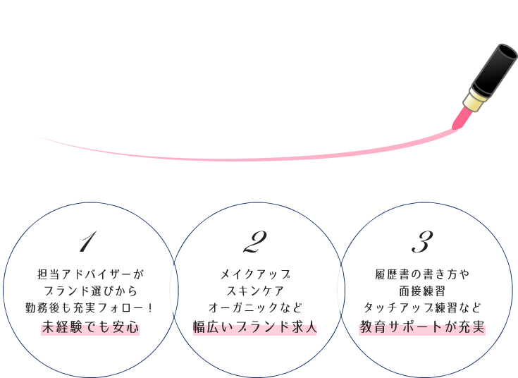 あなたの憧れのブランドで美容部員のお仕事をはじめてみませんか